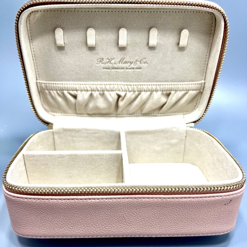 R. H.Maceys Pink Leatherette Jewelry Case